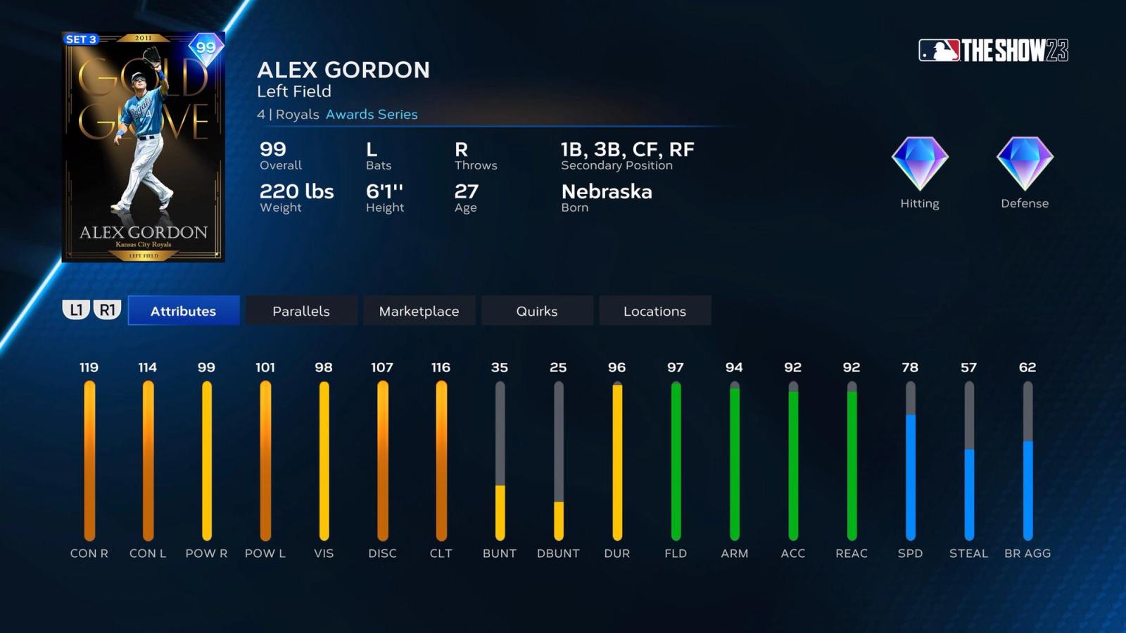 MLB The Show 23 Alex Gordon 