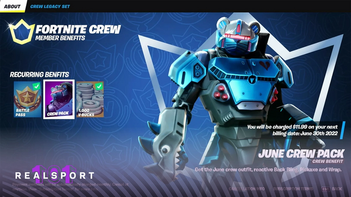 Fortnite Crew Pack for June Features Mecha Strike Commander