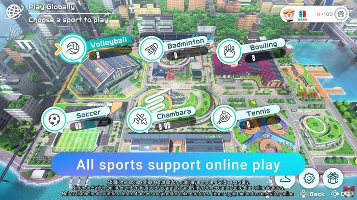 Nintendo Switch Sports game options