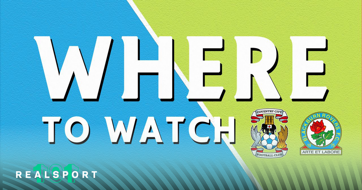 Coventry and Blackburn badges with where to watch text