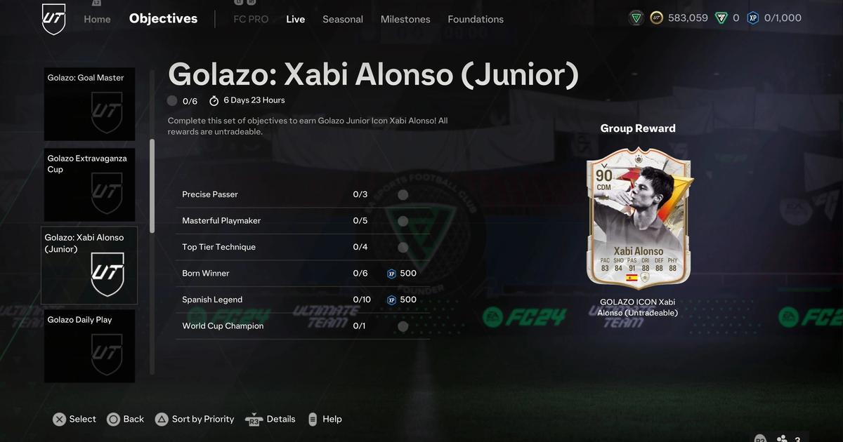 FC 24 Golazo: Xabi Alonso (Junior) Objective