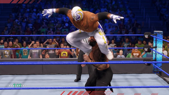 WWE 2K22: How to do springboard moves and running dive to ringside