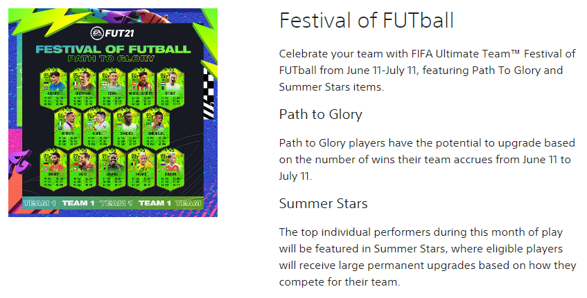 fifa 21 festival of futball summer stars