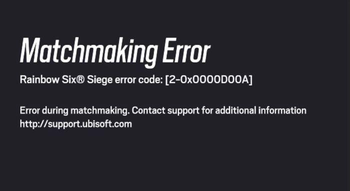 Rainbow Six Siege down server status matchmaking error code