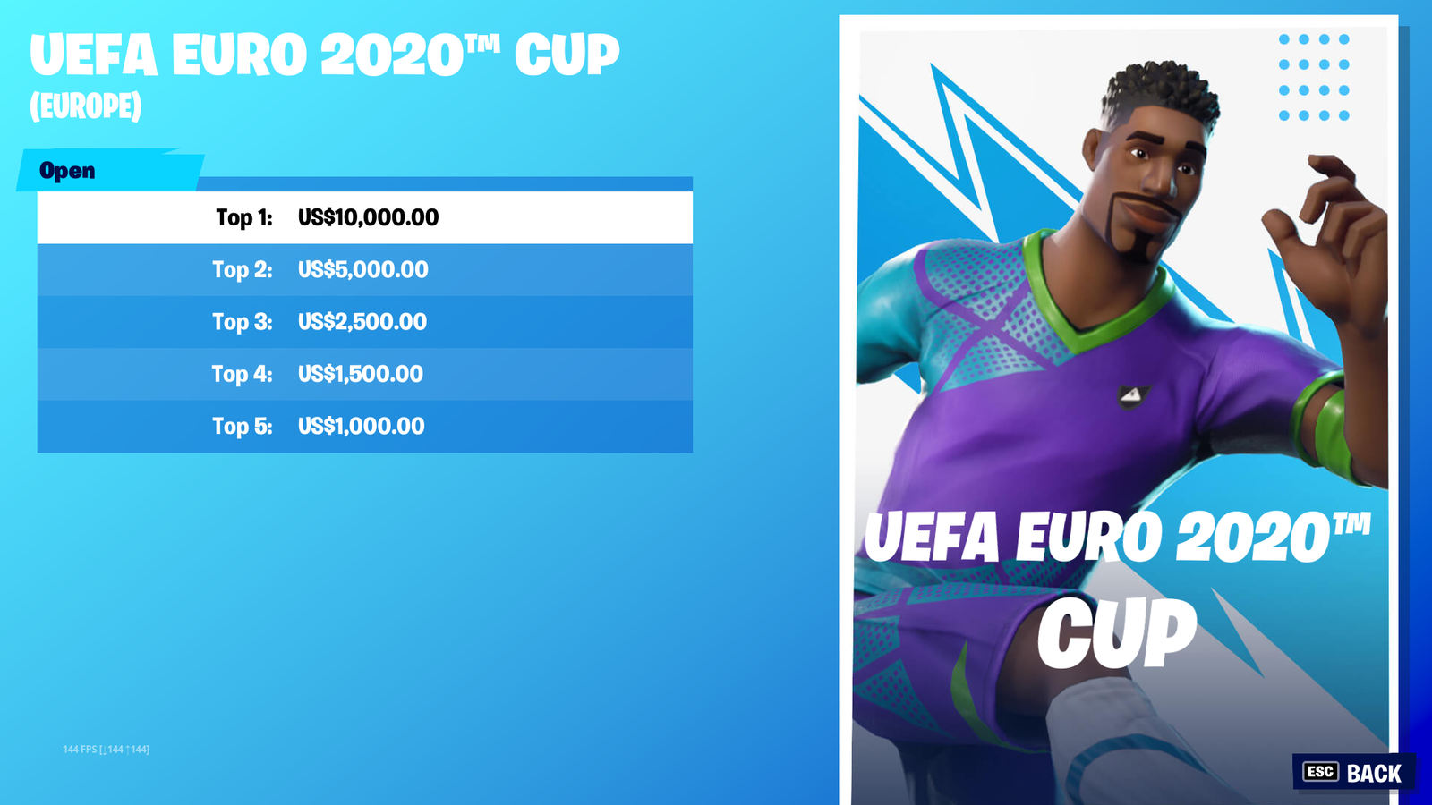 fortnite euro cup day two cash prize