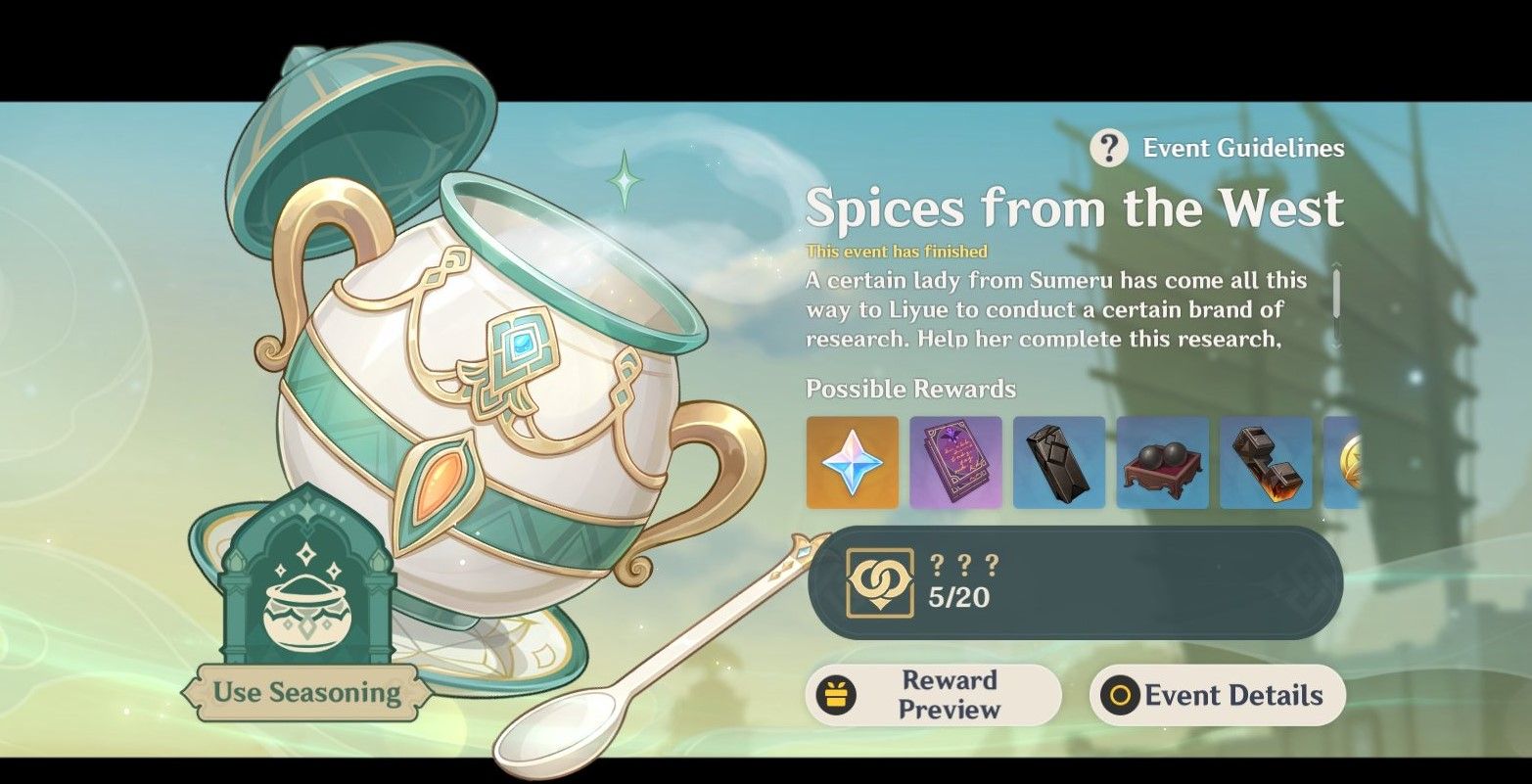 Spices from the west in Genshin Impact 2.6