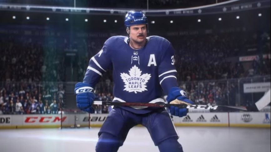 An image from NHL 22 featuring Auston Matthews