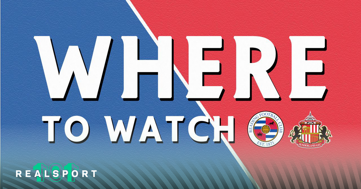 Reading and Sunderland badges with where to watch text
