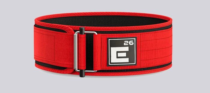 Best Weightlifting Belt Element 26 product image of red belt with self-locking buckle