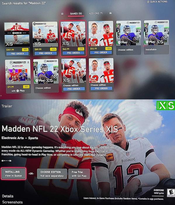 Madden 22 trial download Xbox