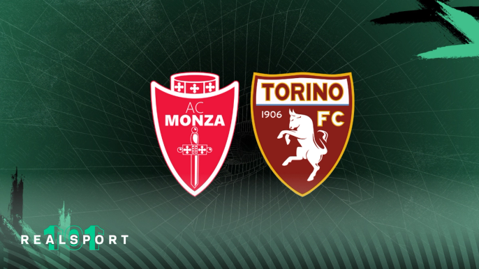 AC Monza and Torino badges with green background