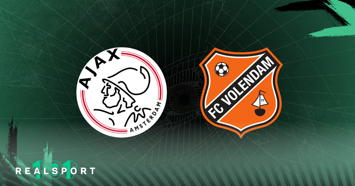Ajax and Volendam badges with green background