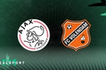 Ajax and Volendam badges with green background