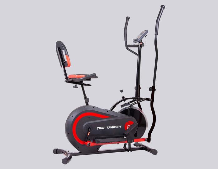 Best elliptical under 500 Body Power product image of a black and red machine with a seat.