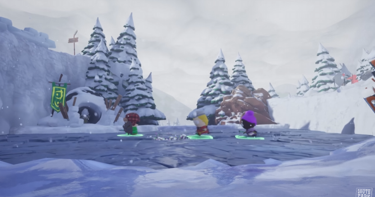 A screenshot from South Park: Snow Day trailer.