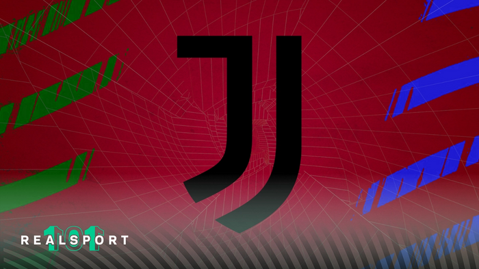 Juventus badge with red, green and blue background