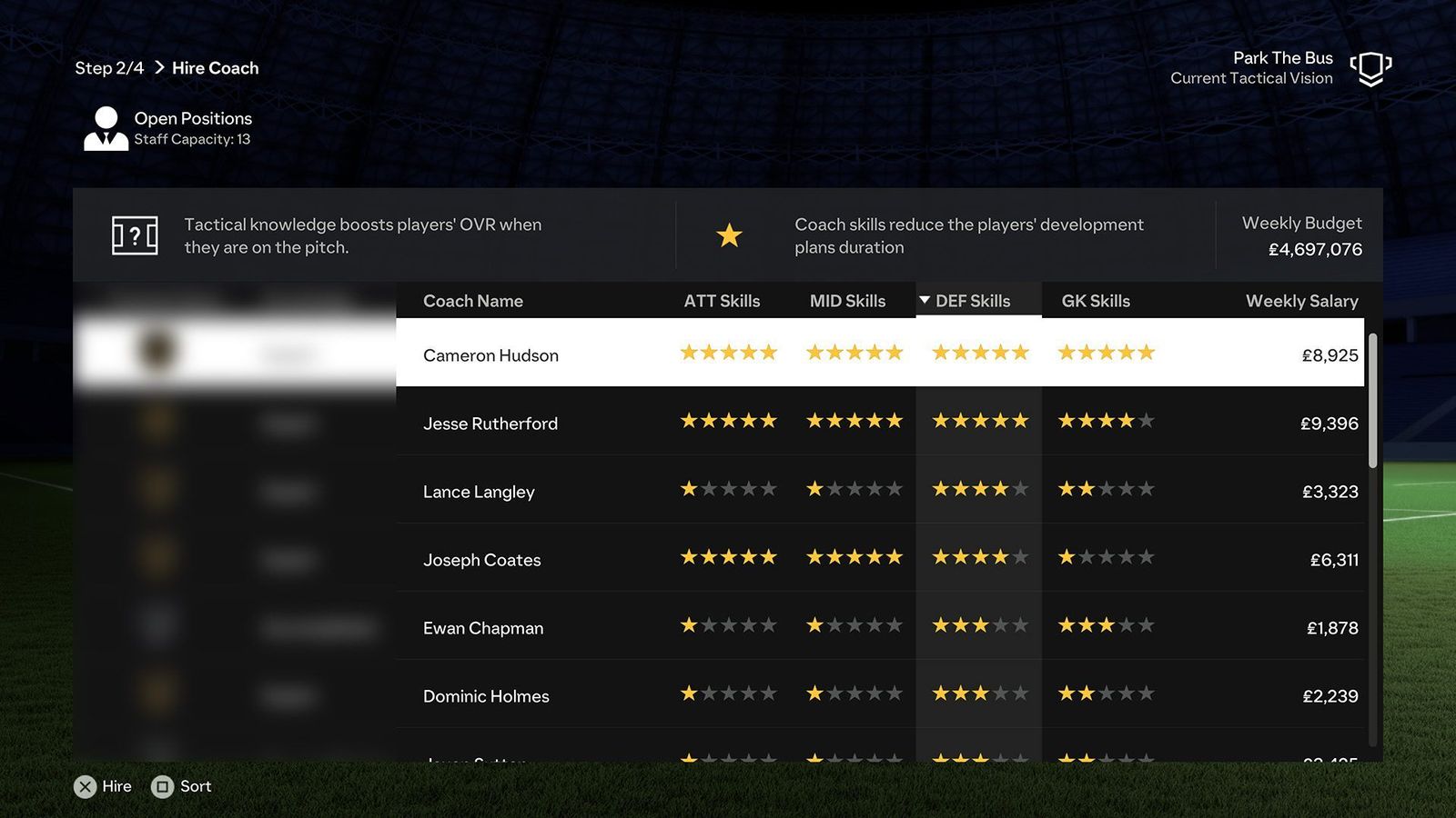 ea fc 24 career mode coaches - player development star rating system