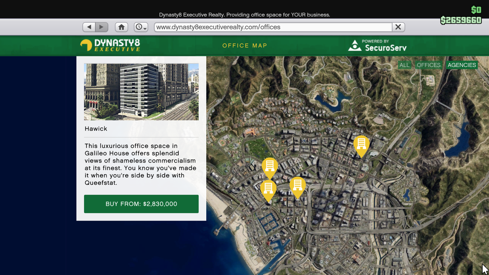 GTA Online Contract Agency Location Property