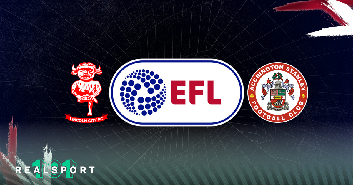 Lincoln and Accrington Stanley badge with EFL Trophy logo