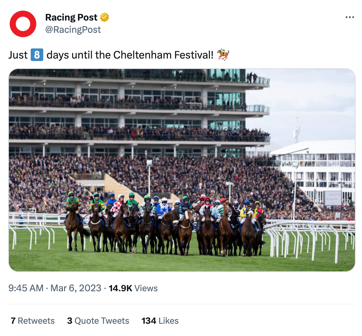 Cheltenham Festival course with a host of horses ready to run.