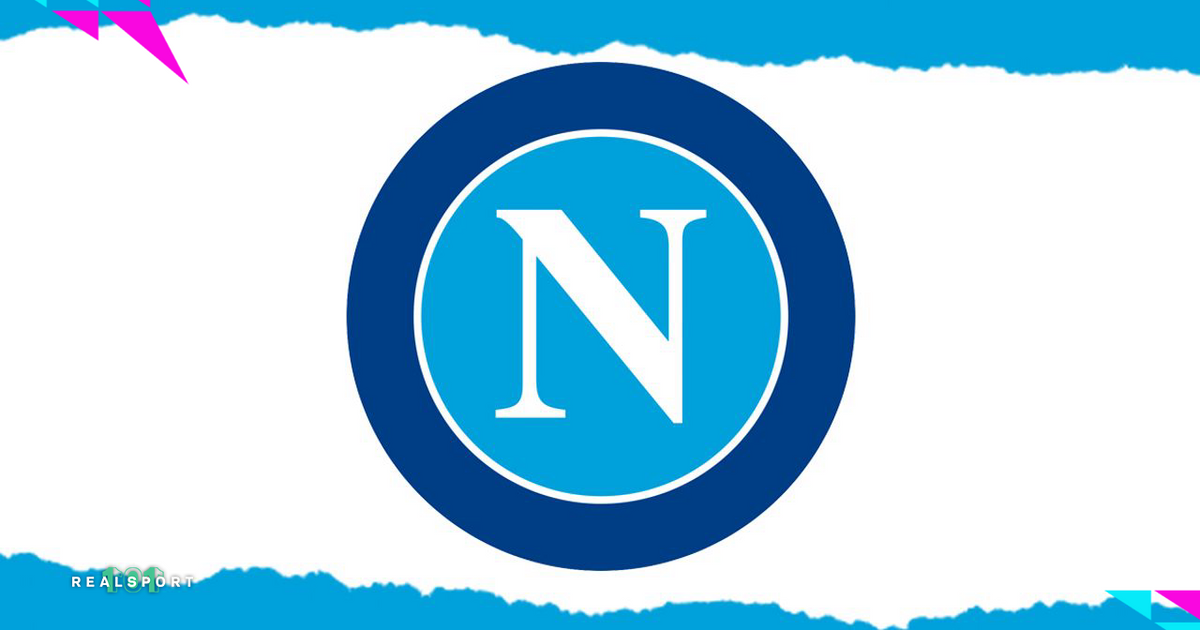 Napoli badge on white and blue background