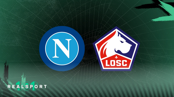Napoli and Lille badges with green background