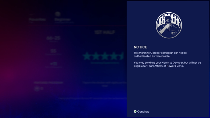 MLB The Show 22 error this March to October failed to authenticate
