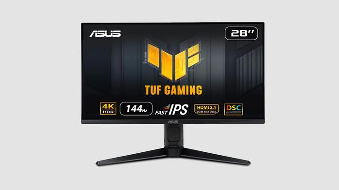 Best gaming monitor for Warzone ASUS product image of a black monitor with the TUF logo on the display.