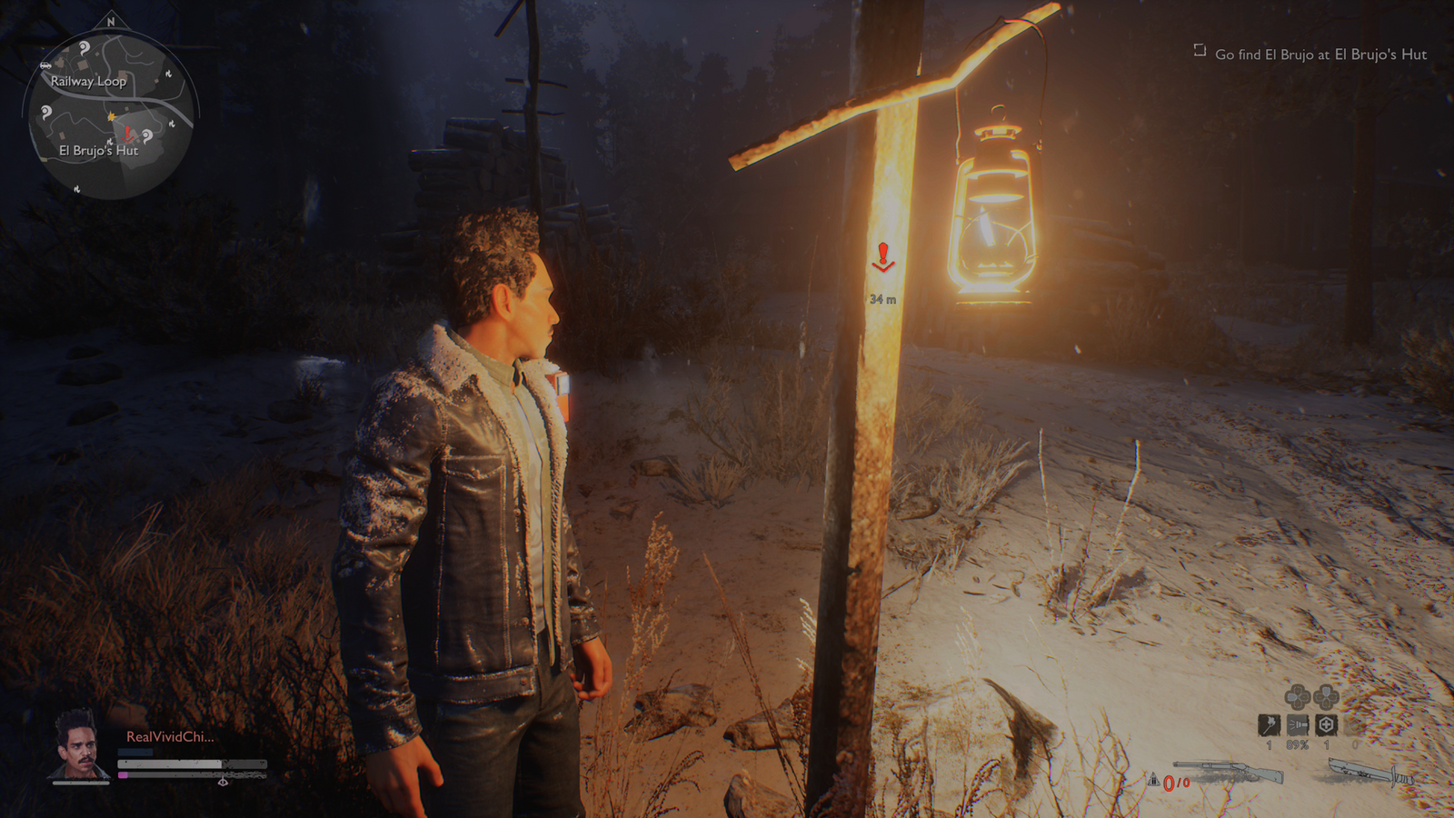 Pablo from Ash vs Evil Dead Standing next to a lantern that he lit with matches to lower his fear.