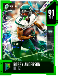 Robby Anderson's 91 OVR Blitz MUT card