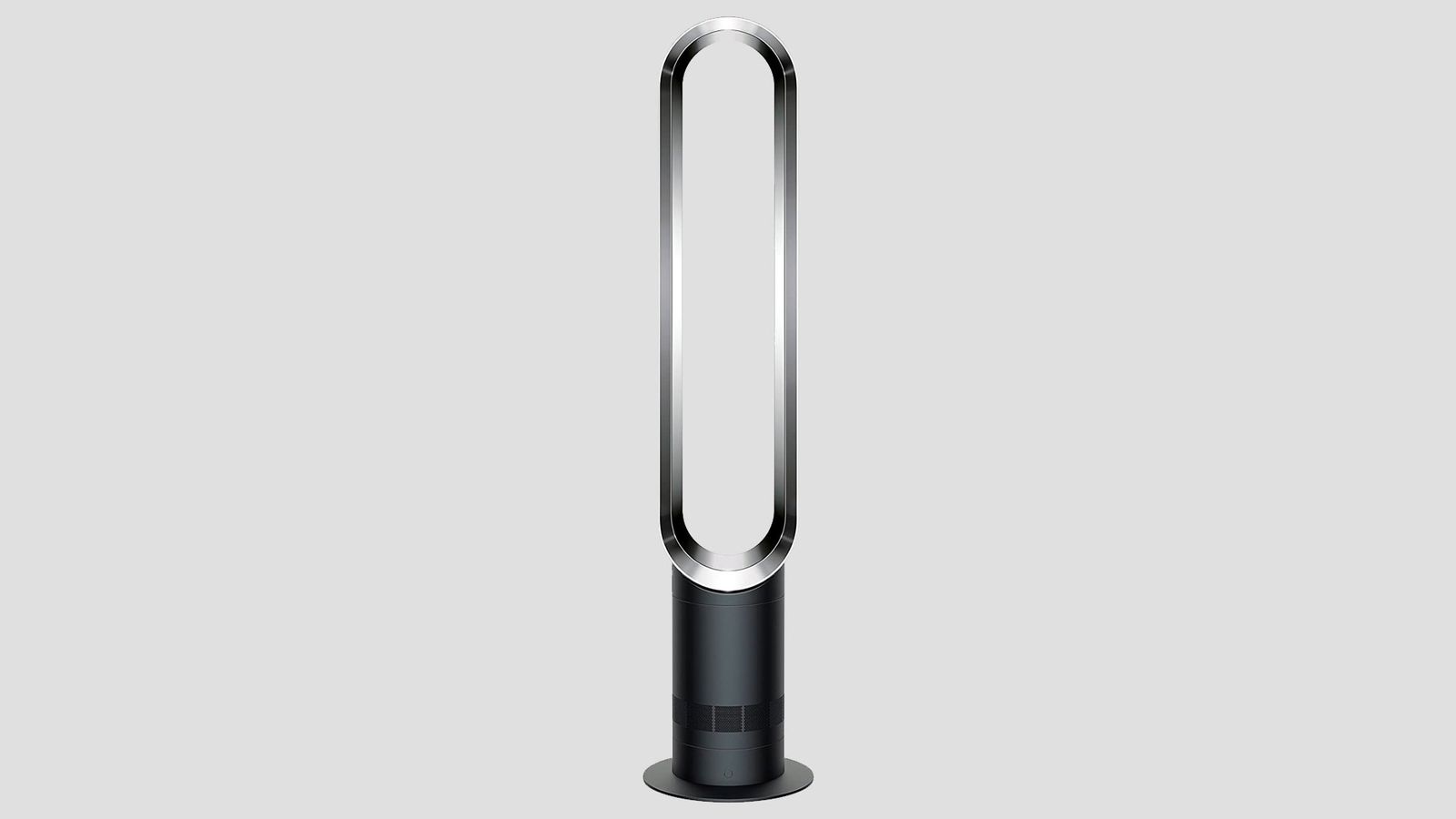 Dyson Cool AM07 product image of a black and silver tower fan.