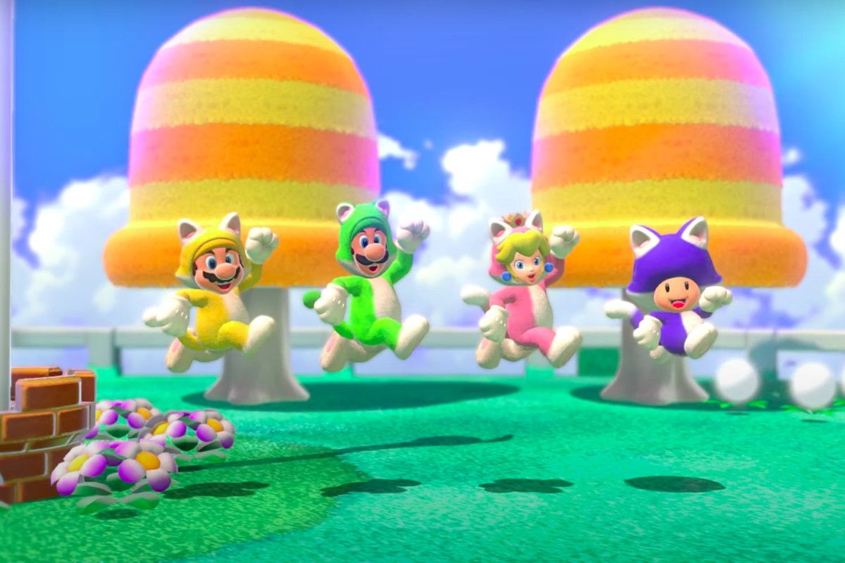 Super Mario 3D World + Bowser's Fury Co-Op Mario Luigi Peach Toad