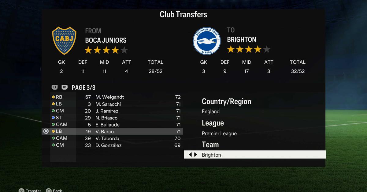 FC 24 Barco transfer