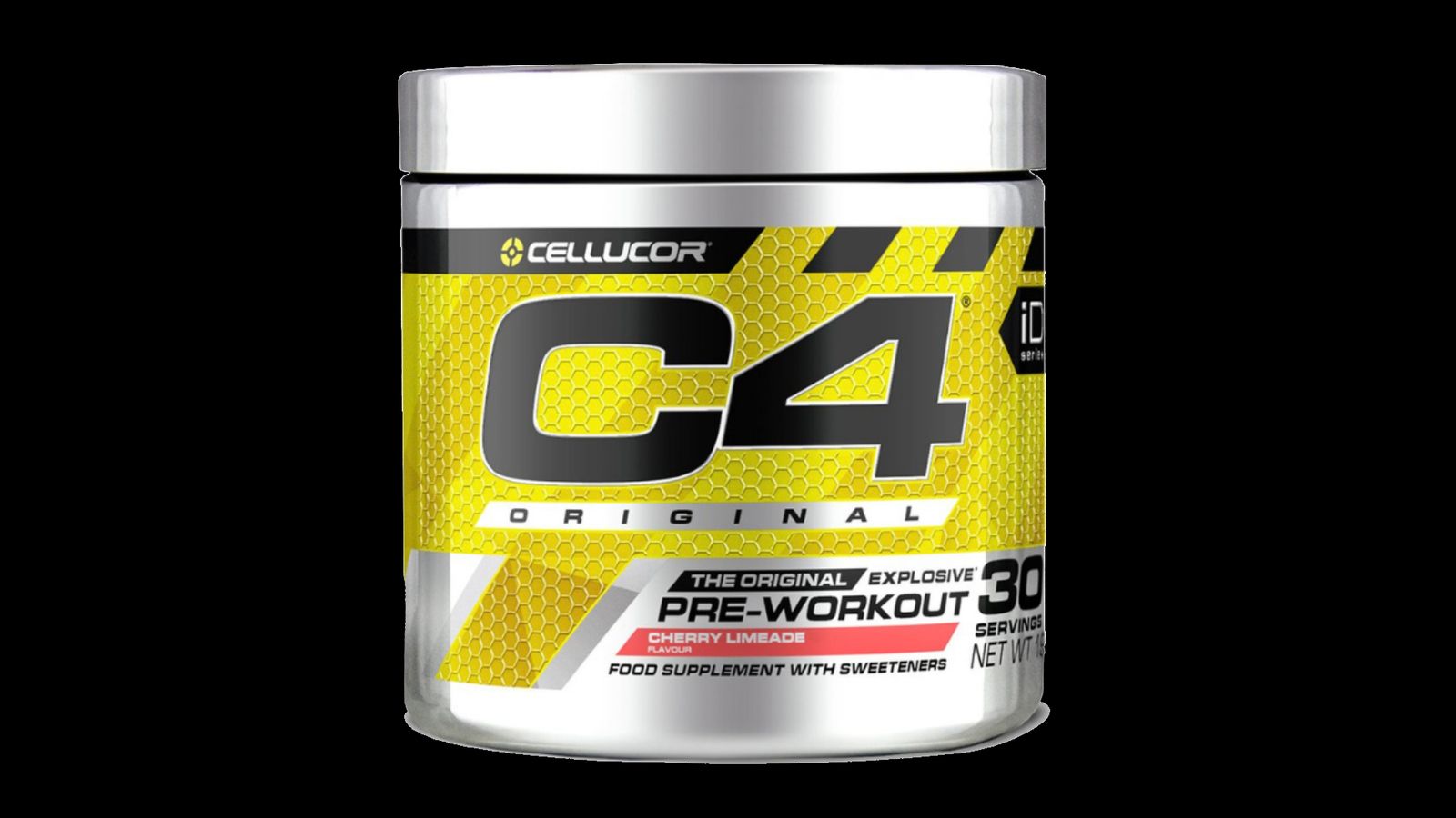 Cellucor C4 Original Pre-Workout product image of a silvery container with yellow and black labeling