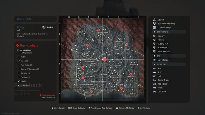 warzone, mobile broadcast station locations, numbers event