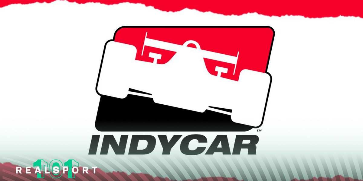 IndyCar logo with red and white background