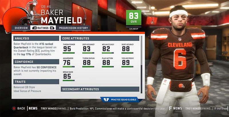 Every Cleveland Browns player ranked using Madden NFL 19