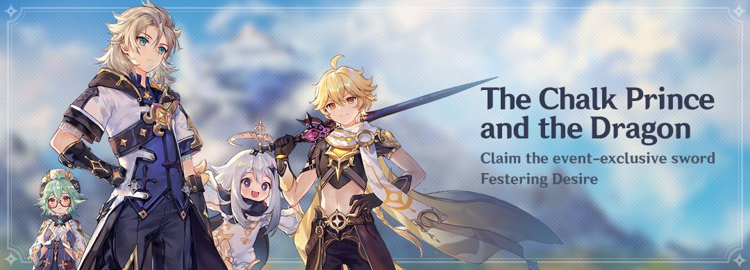 Genshin Impact The Chalk Prince and the Dragon promotional banner