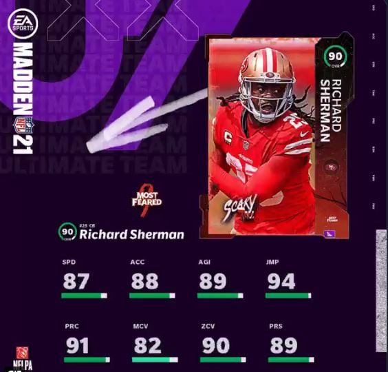 Madden 21 Most Feared Scary Tall Richard Sherman Hero