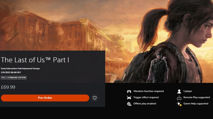 The Last of Us Part 1 PlayStation Store Page