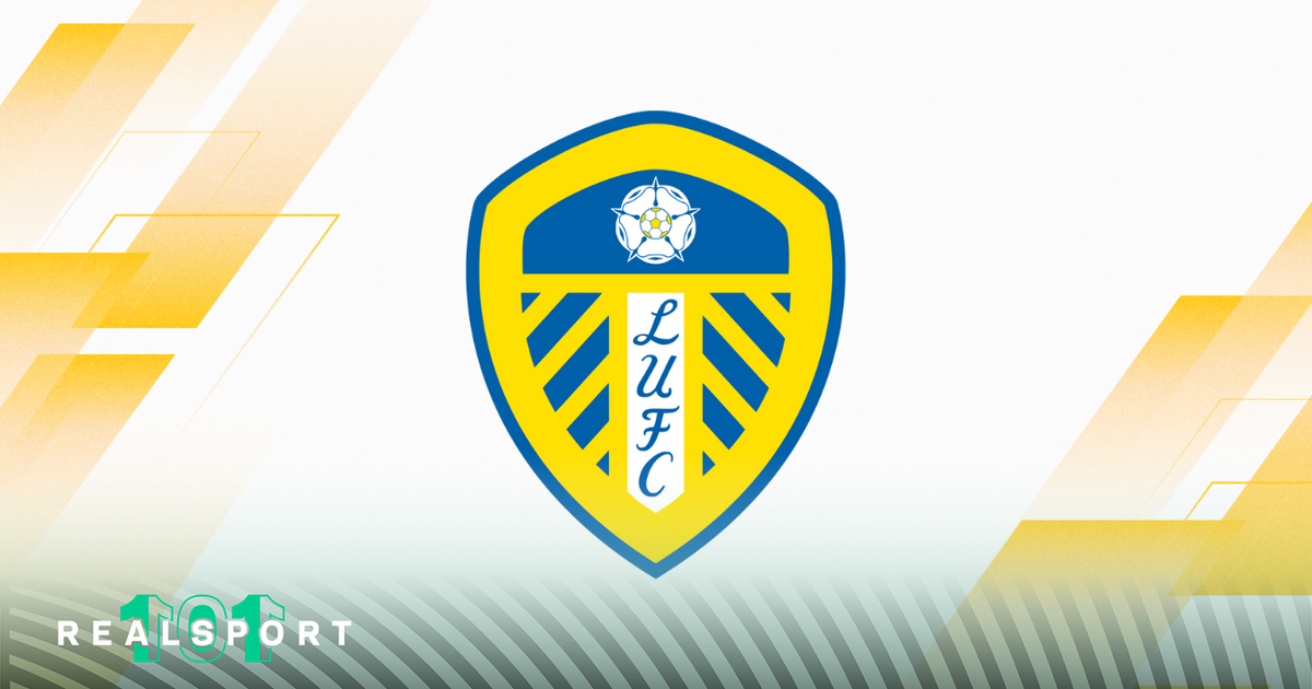 Leeds United badge with white and yellow background