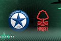 Atromitos and Nottingham Forest badges with green background