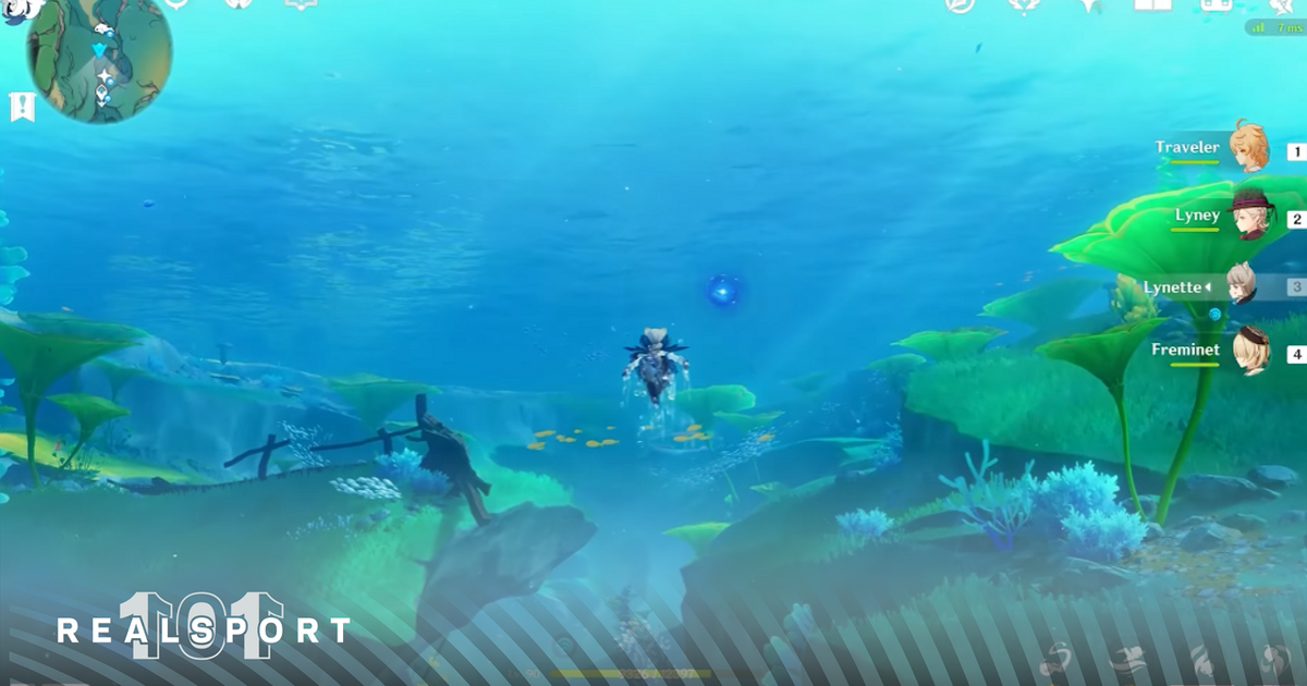 A screenshot of Lynette diving in the Genshin Impact 4.0 Livestream