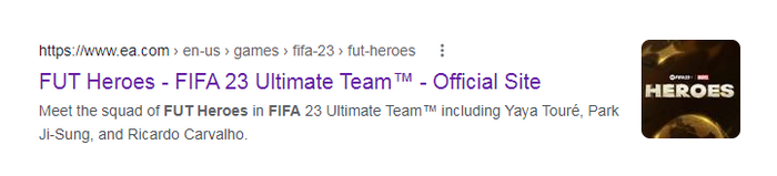 Marvel FUT Heroes Thumbnail Search