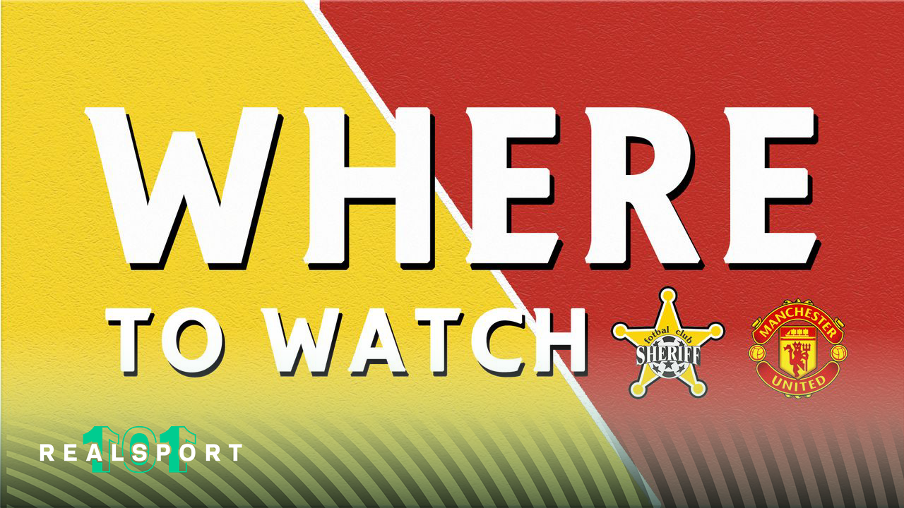 Sheriff and Manchester United badges with where to watch text