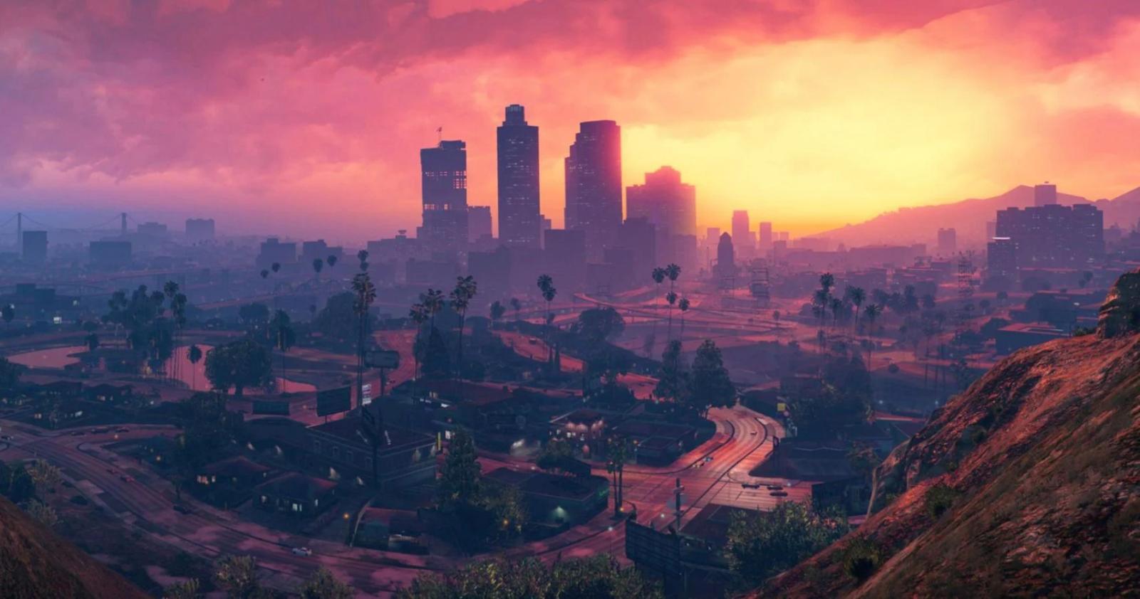 A screenshot of GTA V's Los Santos.