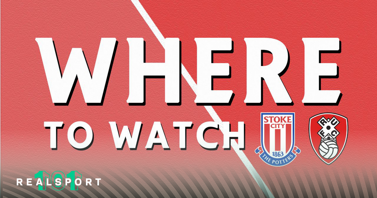 Stoke and Rotherham badges with Where to Watch text
