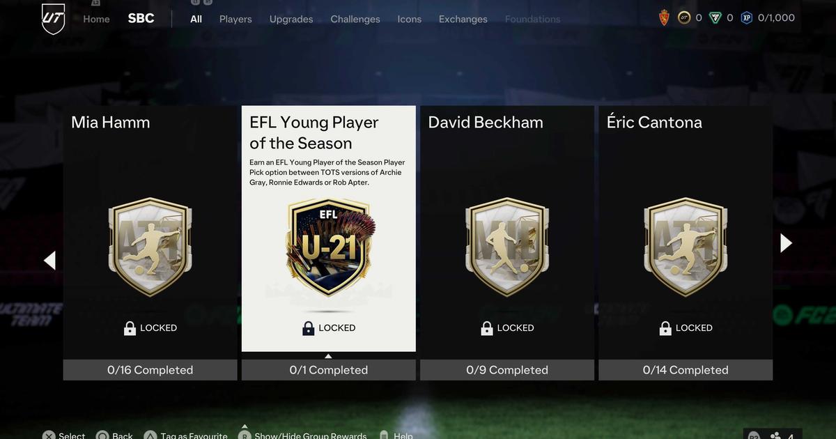 FC 24 EFL Young Player of the Season SBC Costs & Solutions