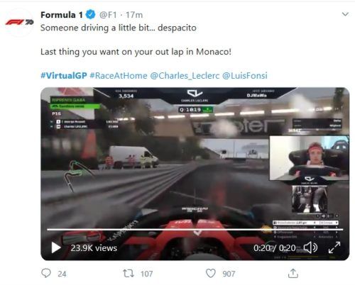 Leclerc Desposito Fonsi video funny tweet