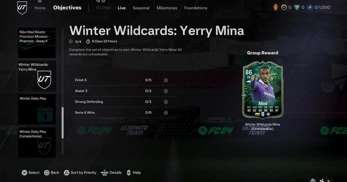 FC 24 Winter Wildcards Mina Objectives